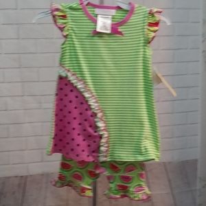 Girls watermelon shorts set